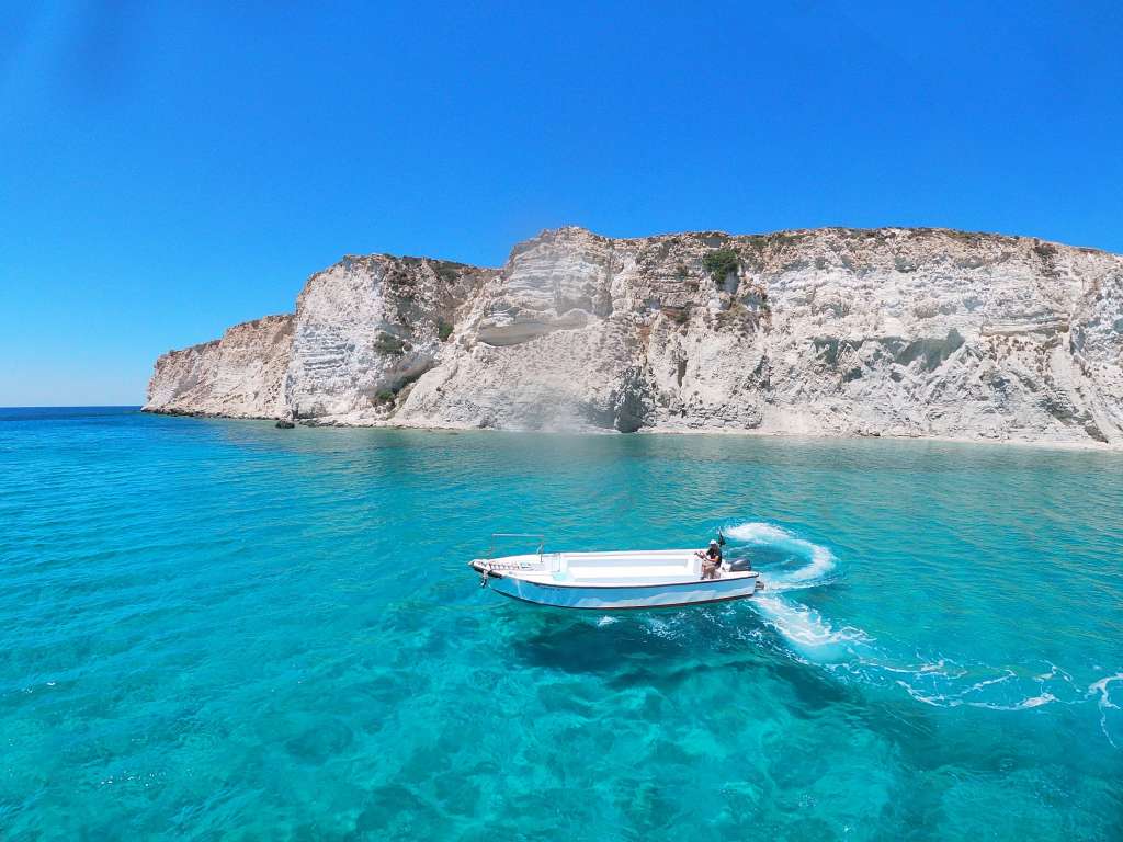 White Motorboat in Clear Water